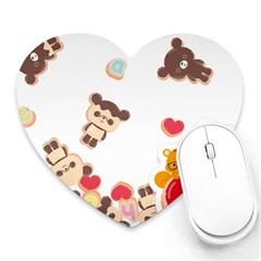 Chocopa Panda Heart Mousepads by Nexatart