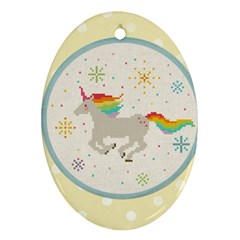 Unicorn Pattern Ornament (oval)