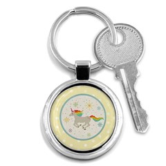 Unicorn Pattern Key Chains (round)  by Nexatart