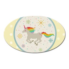 Unicorn Pattern Oval Magnet