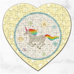 Unicorn Pattern Jigsaw Puzzle (heart) by Nexatart