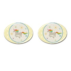 Unicorn Pattern Cufflinks (oval) by Nexatart