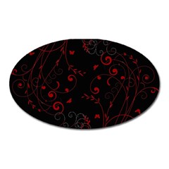 Floral Design Oval Magnet