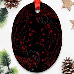 Floral Design Oval Ornament (two Sides)