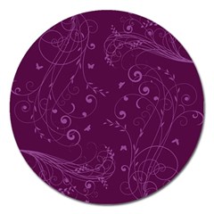 Floral Design Magnet 5  (round)