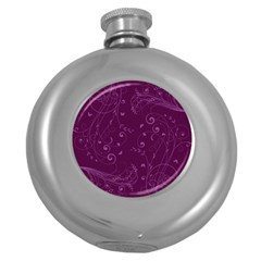 Floral Design Round Hip Flask (5 Oz) by ValentinaDesign