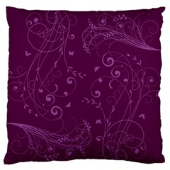 Floral Design Large Flano Cushion Case (one Side) by ValentinaDesign