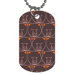 Bears Pattern Dog Tag (two Sides) by Nexatart