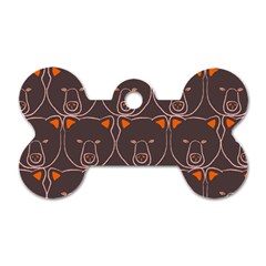 Bears Pattern Dog Tag Bone (two Sides) by Nexatart