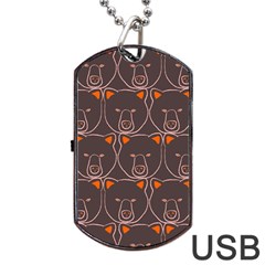 Bears Pattern Dog Tag Usb Flash (two Sides) by Nexatart