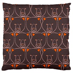 Bears Pattern Large Flano Cushion Case (two Sides)