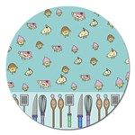 Kawaii Kitchen Border Magnet 5  (Round) Front