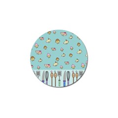 Kawaii Kitchen Border Golf Ball Marker (4 Pack) by Nexatart