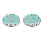 Kawaii Kitchen Border Cufflinks (Oval) Front(Pair)