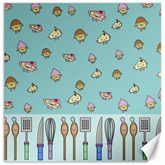 Kawaii Kitchen Border Canvas 16  x 16  