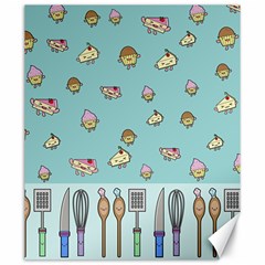 Kawaii Kitchen Border Canvas 20  X 24   by Nexatart