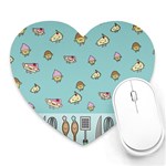 Kawaii Kitchen Border Heart Mousepads Front