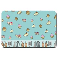 Kawaii Kitchen Border Large Doormat  by Nexatart