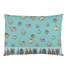 Kawaii Kitchen Border Pillow Case by Nexatart