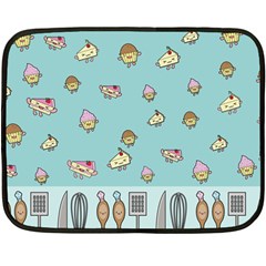 Kawaii Kitchen Border Fleece Blanket (mini) by Nexatart