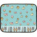 Kawaii Kitchen Border Fleece Blanket (Mini) 35 x27  Blanket