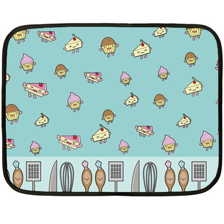 Kawaii Kitchen Border Fleece Blanket (Mini)