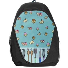 Kawaii Kitchen Border Backpack Bag by Nexatart