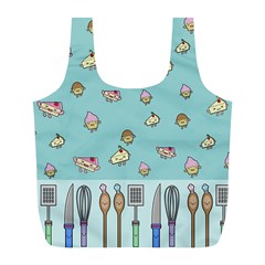 Kawaii Kitchen Border Full Print Recycle Bags (l)  by Nexatart