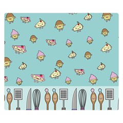 Kawaii Kitchen Border Double Sided Flano Blanket (small)  by Nexatart