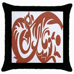 Sign Red Polka Throw Pillow Case (black) by Mariart