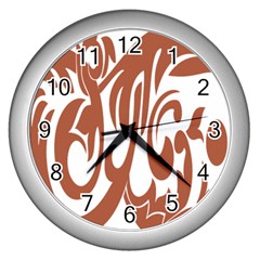 Sign Red Polka Wall Clocks (silver)  by Mariart