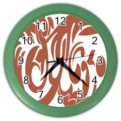 Sign Red Polka Color Wall Clocks by Mariart