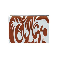 Sign Red Polka Cosmetic Bag (medium)  by Mariart