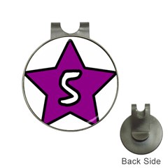 Star Five Purple White Hat Clips with Golf Markers