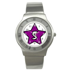 Star Five Purple White Stainless Steel Watch