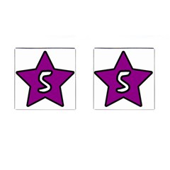 Star Five Purple White Cufflinks (Square)