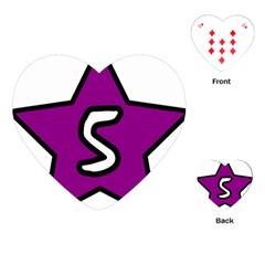 Star Five Purple White Playing Cards (heart)  by Mariart