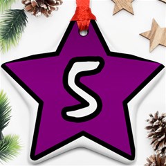 Star Five Purple White Star Ornament (two Sides) by Mariart