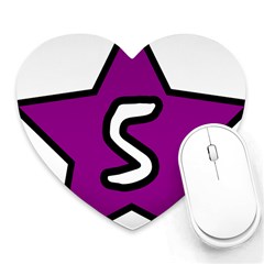 Star Five Purple White Heart Mousepads