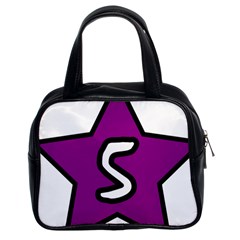 Star Five Purple White Classic Handbags (2 Sides) by Mariart