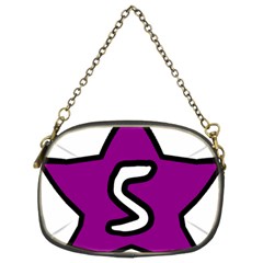 Star Five Purple White Chain Purses (two Sides)  by Mariart