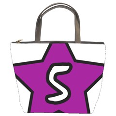 Star Five Purple White Bucket Bags by Mariart