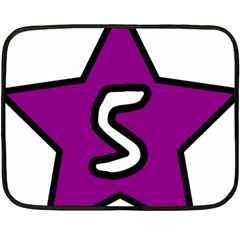 Star Five Purple White Double Sided Fleece Blanket (Mini) 