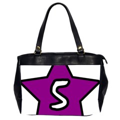 Star Five Purple White Office Handbags (2 Sides)  by Mariart