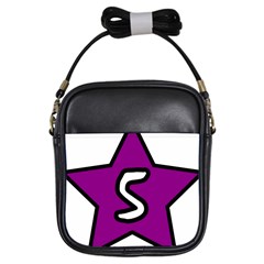 Star Five Purple White Girls Sling Bags by Mariart