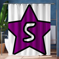 Star Five Purple White Shower Curtain 60  X 72  (medium)  by Mariart