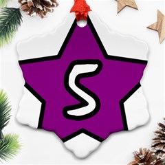 Star Five Purple White Ornament (Snowflake)