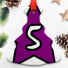 Star Five Purple White Christmas Tree Ornament (Two Sides)