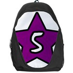 Star Five Purple White Backpack Bag Front