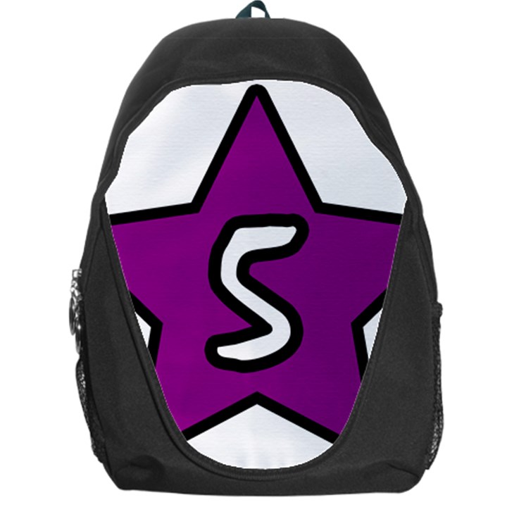 Star Five Purple White Backpack Bag